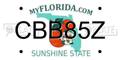 CBB85Z Florida License Plate