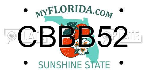 CBBB52 Florida License Plate