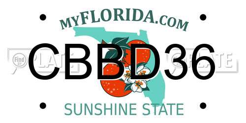 CBBD36 Florida License Plate
