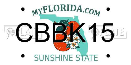 CBBK15 Florida License Plate