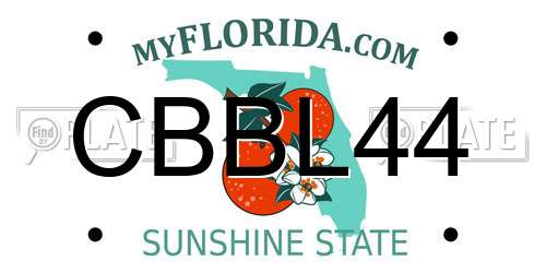 CBBL44 Florida License Plate