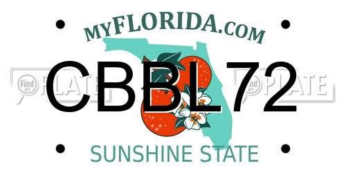 CBBL72 Florida License Plate