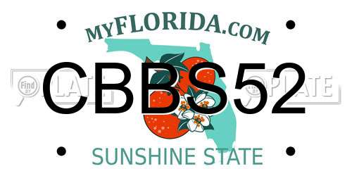 CBBS52 Florida License Plate