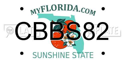 CBBS82 Florida License Plate