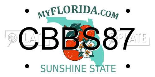 CBBS87 Florida License Plate