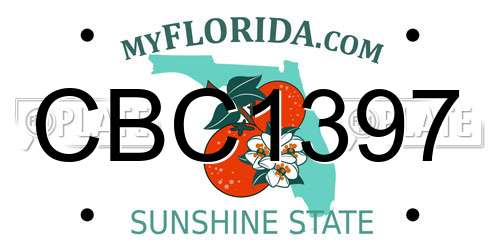CBC1397 Florida License Plate