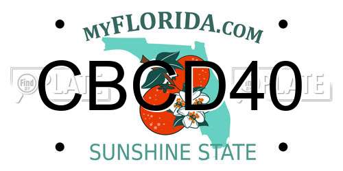 CBCD40 Florida License Plate