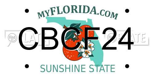 CBCF24 Florida License Plate