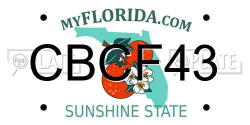 CBCF43 Florida License Plate
