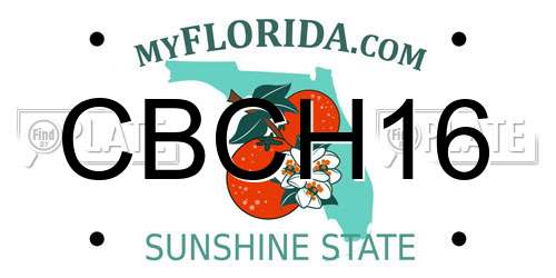 CBCH16 Florida License Plate