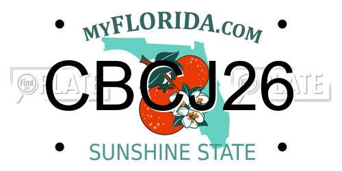 CBCJ26 Florida License Plate