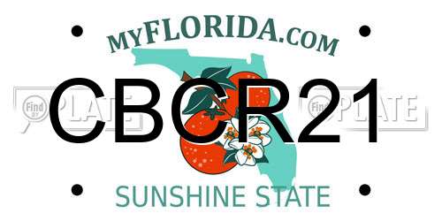 CBCR21 Florida License Plate