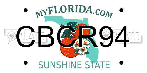 CBCR94 Florida License Plate