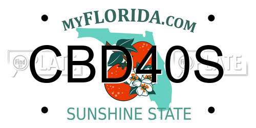 CBD40S Florida License Plate