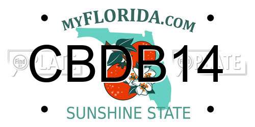 CBDB14 Florida License Plate