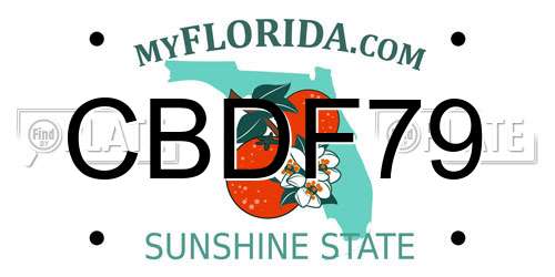 CBDF79 Florida License Plate