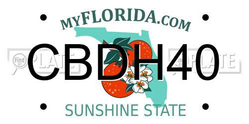 CBDH40 Florida License Plate