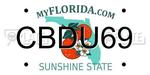 CBDU69 Florida License Plate