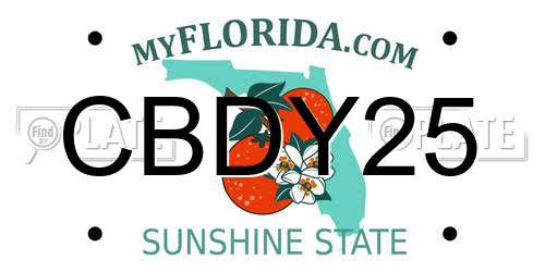 CBDY25 Florida License Plate