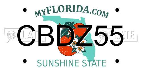 CBDZ55 Florida License Plate