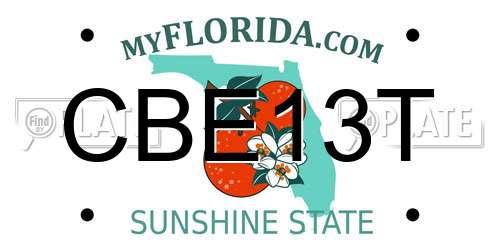 CBE13T Florida License Plate