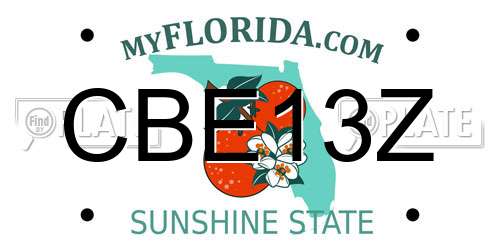 CBE13Z Florida License Plate
