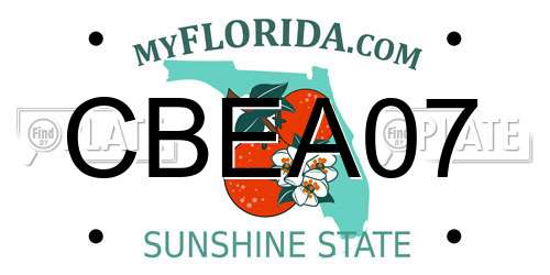 CBEA07 Florida License Plate