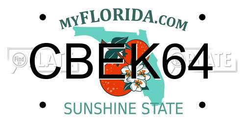CBEK64 Florida License Plate