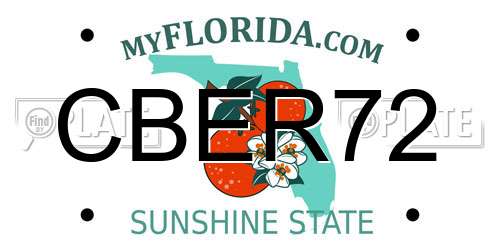 CBER72 Florida License Plate