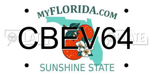 CBEV64 Florida License Plate