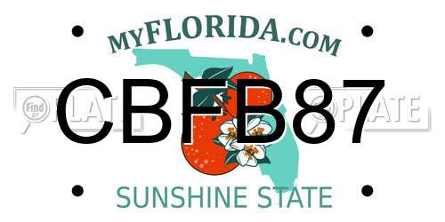CBFB87 Florida License Plate