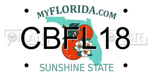 CBFL18 Florida License Plate