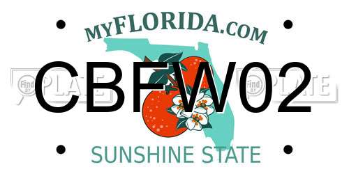 CBFW02 Florida License Plate
