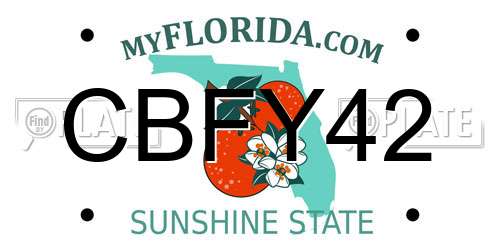 CBFY42 Florida License Plate