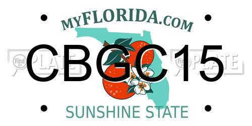 CBGC15 Florida License Plate