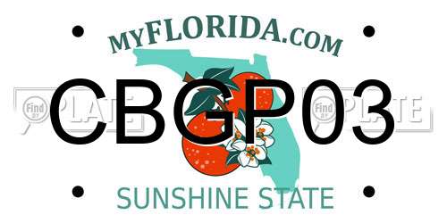 CBGP03 Florida License Plate