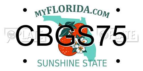 CBGS75 Florida License Plate