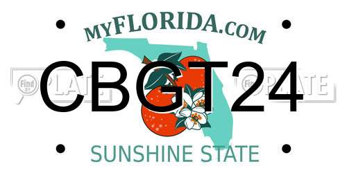 CBGT24 Florida License Plate