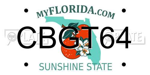 CBGT64 Florida License Plate