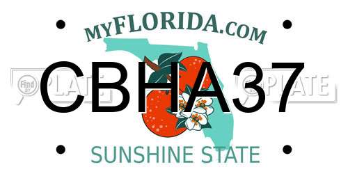 CBHA37 Florida License Plate