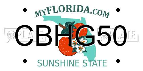 CBHG50 Florida License Plate