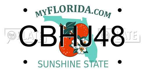 CBHJ48 Florida License Plate