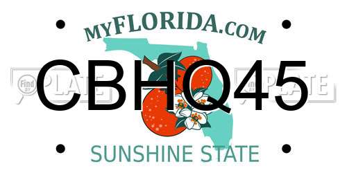CBHQ45 Florida License Plate