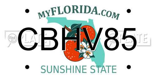 CBHV85 Florida License Plate
