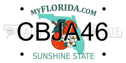 CBJA46 Florida License Plate