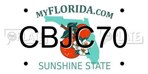 CBJC70 Florida License Plate
