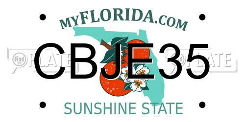 CBJE35 Florida License Plate