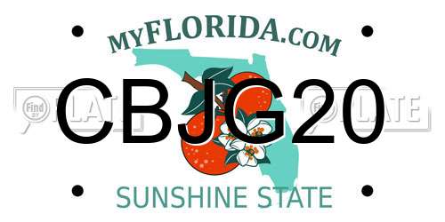 CBJG20 Florida License Plate