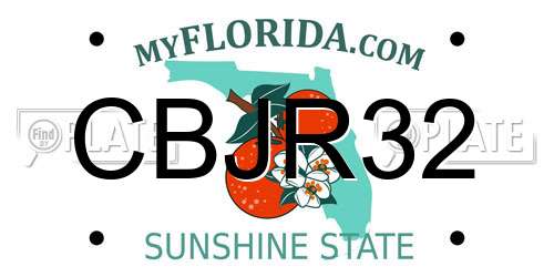 CBJR32 Florida License Plate