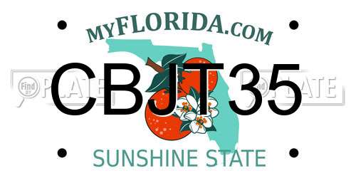 CBJT35 Florida License Plate